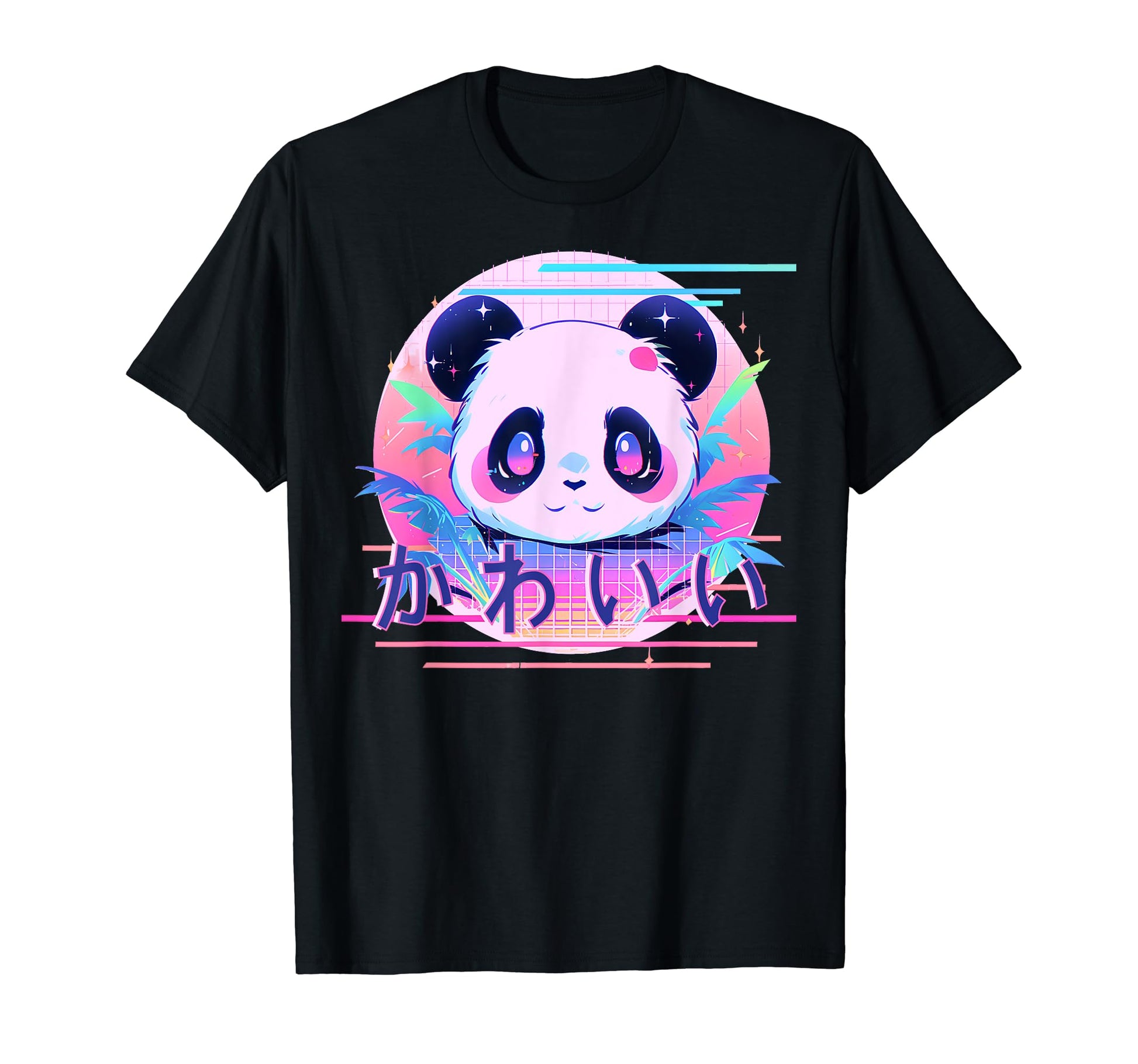 Kawaii Panda 80S Japanese Vaporwave T-Shirt - Unique Graphic for Adults - T-Shirt, Sweatshirt, Hoodie