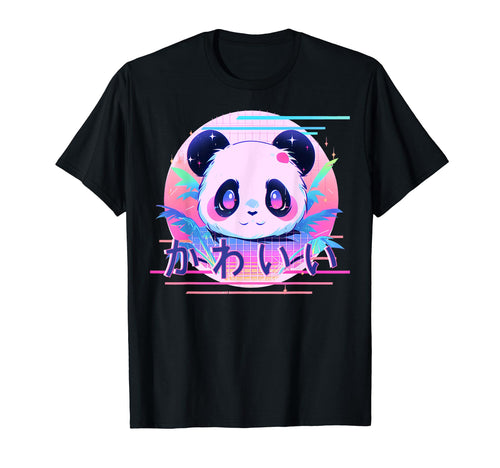 Kawaii Panda 80S Japanese Vaporwave T-Shirt - Unique Graphic for Adults - T-Shirt, Sweatshirt, Hoodie