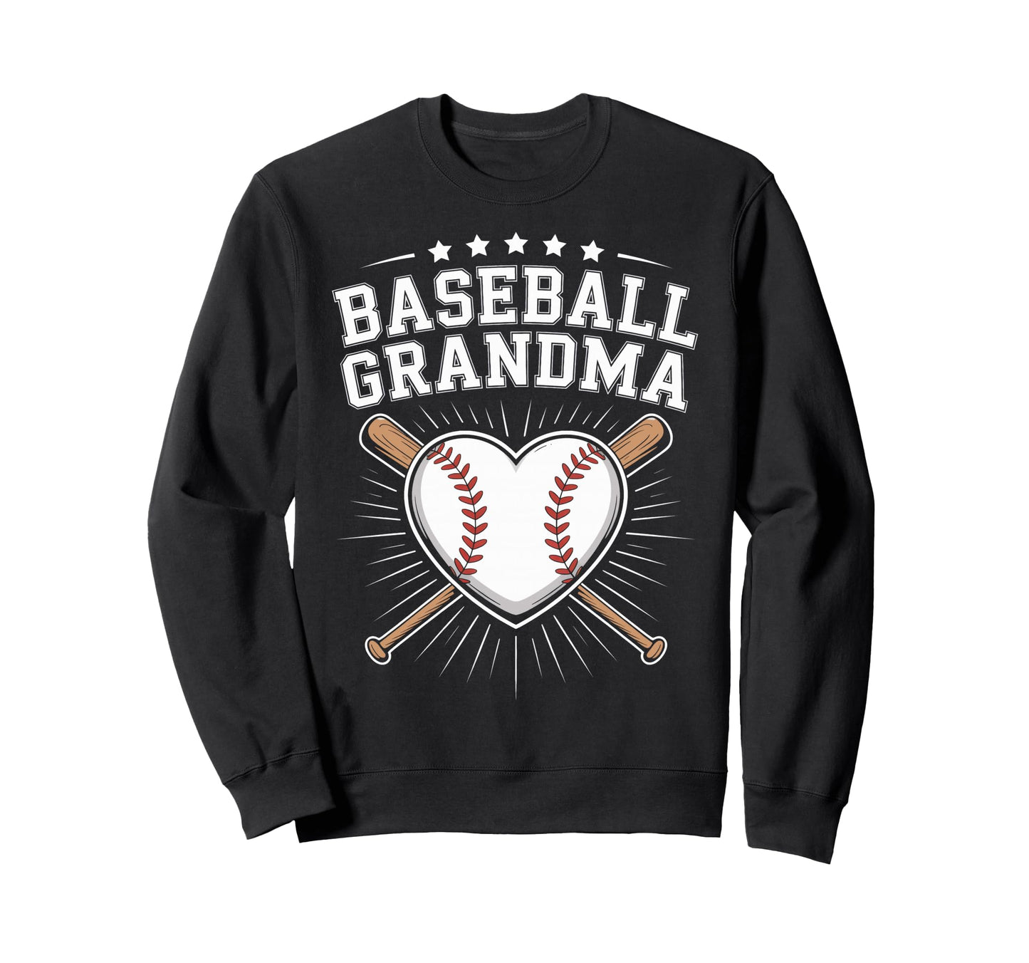 Baseball Grandma Heart Sports Fan Sweatshirt - Minimalist Print for Adults - T-Shirt, Sweatshirt, Hoodie