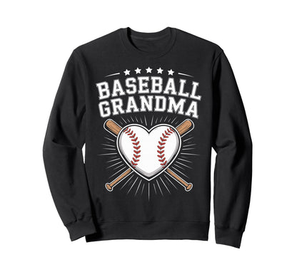 Baseball Grandma Heart Sports Fan Sweatshirt - Minimalist Print for Adults - T-Shirt, Sweatshirt, Hoodie