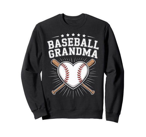 Baseball Grandma Heart Sports Fan Sweatshirt - Minimalist Print for Adults - T-Shirt, Sweatshirt, Hoodie