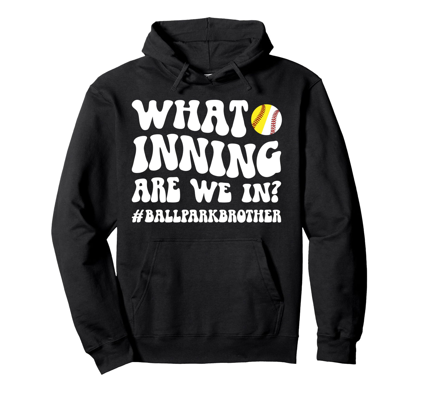 Ballpark Brother Groovy Softball Hoodie - Trendy Graphic for Adults - T-Shirt, Sweatshirt, Hoodie