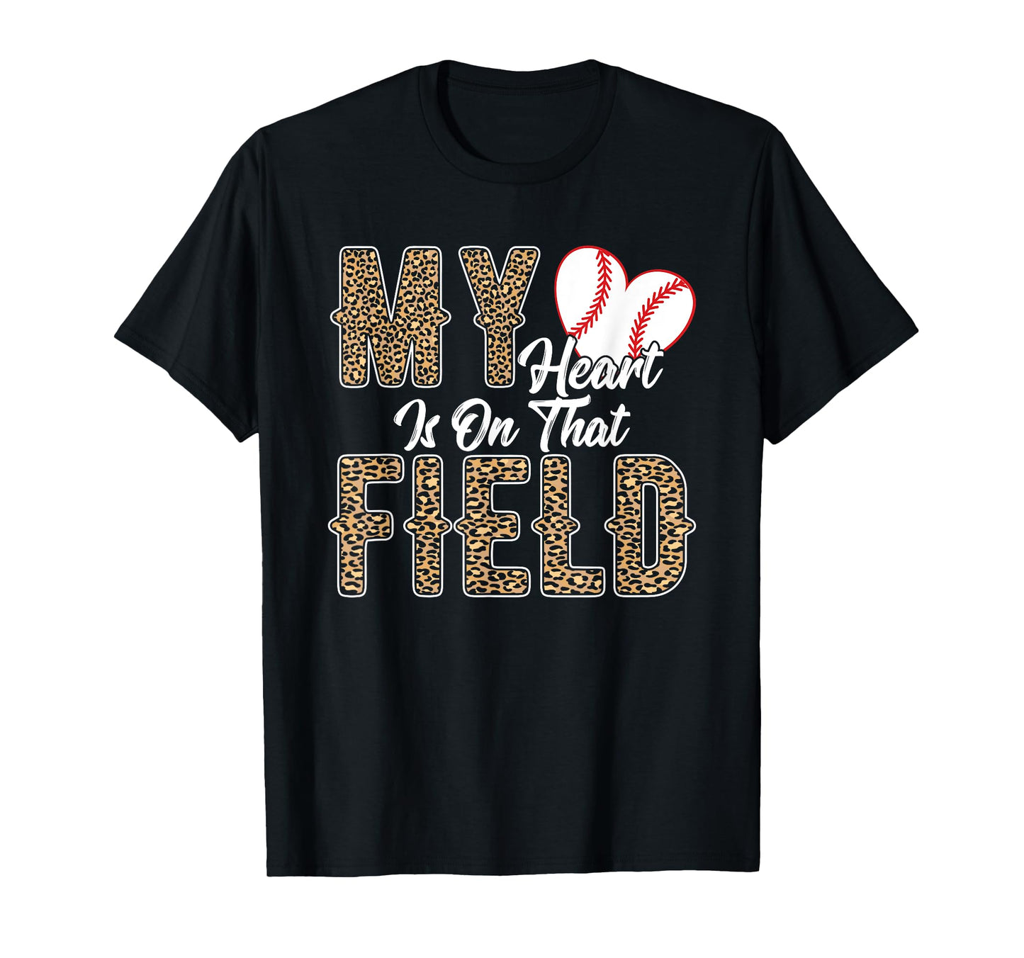 My Heart Is That Field Softball Proud T-Shirt - Novelty Apparel for Adults - T-Shirt, Sweatshirt, Hoodie