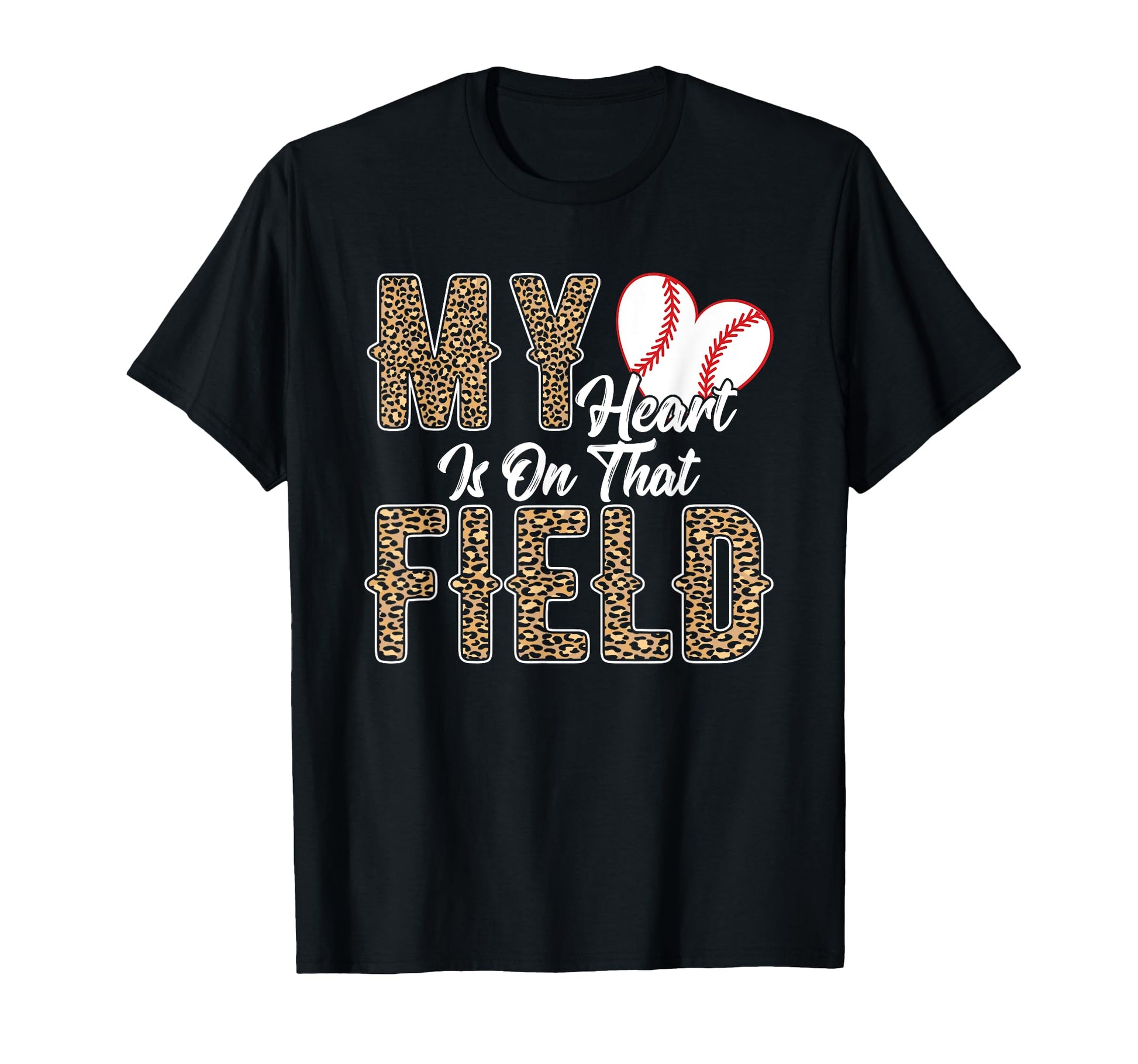 My Heart Is That Field Softball Proud T-Shirt - Novelty Apparel for Adults - T-Shirt, Sweatshirt, Hoodie