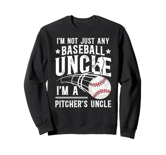 Im Baseball Pitcher Uncle Baseball Sweatshirt - Minimalist Print Men Women - T-Shirt, Sweatshirt, Hoodie