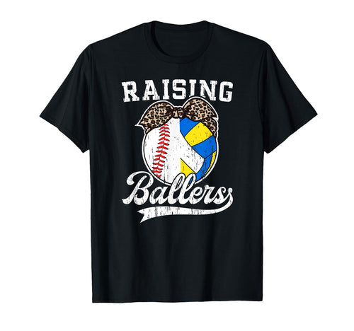 Raising Ballers Baseball Volleyball T-Shirt - Casual Everyday Wear Unisex - T-Shirt, Sweatshirt, Hoodie