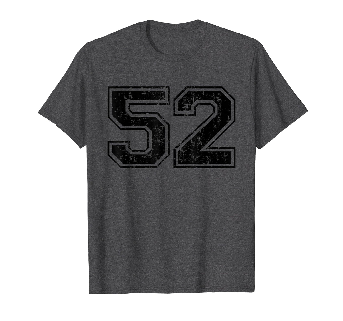 Number 52 Varsity Distressed T-Shirt - Casual Everyday Wear Men Women - T-Shirt, Sweatshirt, Hoodie