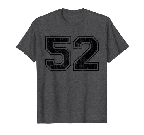Number 52 Varsity Distressed T-Shirt - Casual Everyday Wear Men Women - T-Shirt, Sweatshirt, Hoodie