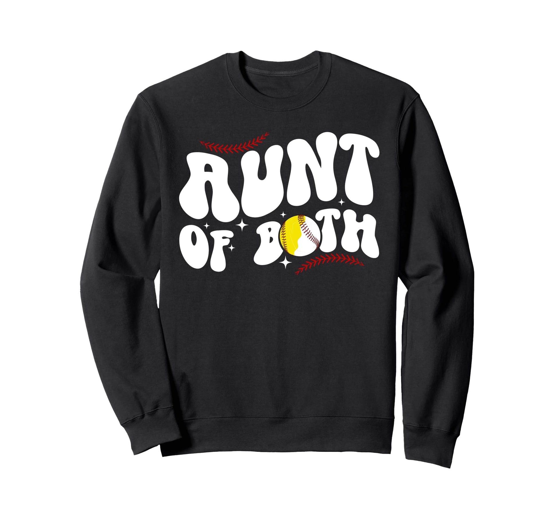 Aunt Both Groovy Baseball Softball Sweatshirt - Minimalist Print Unisex - T-Shirt, Sweatshirt, Hoodie
