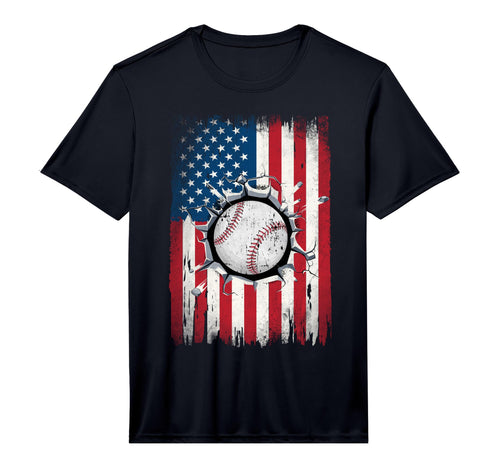 Patriotic American Flag Baseball T-Shirt - Aesthetic Graphic for Adults - T-Shirt, Sweatshirt, Hoodie