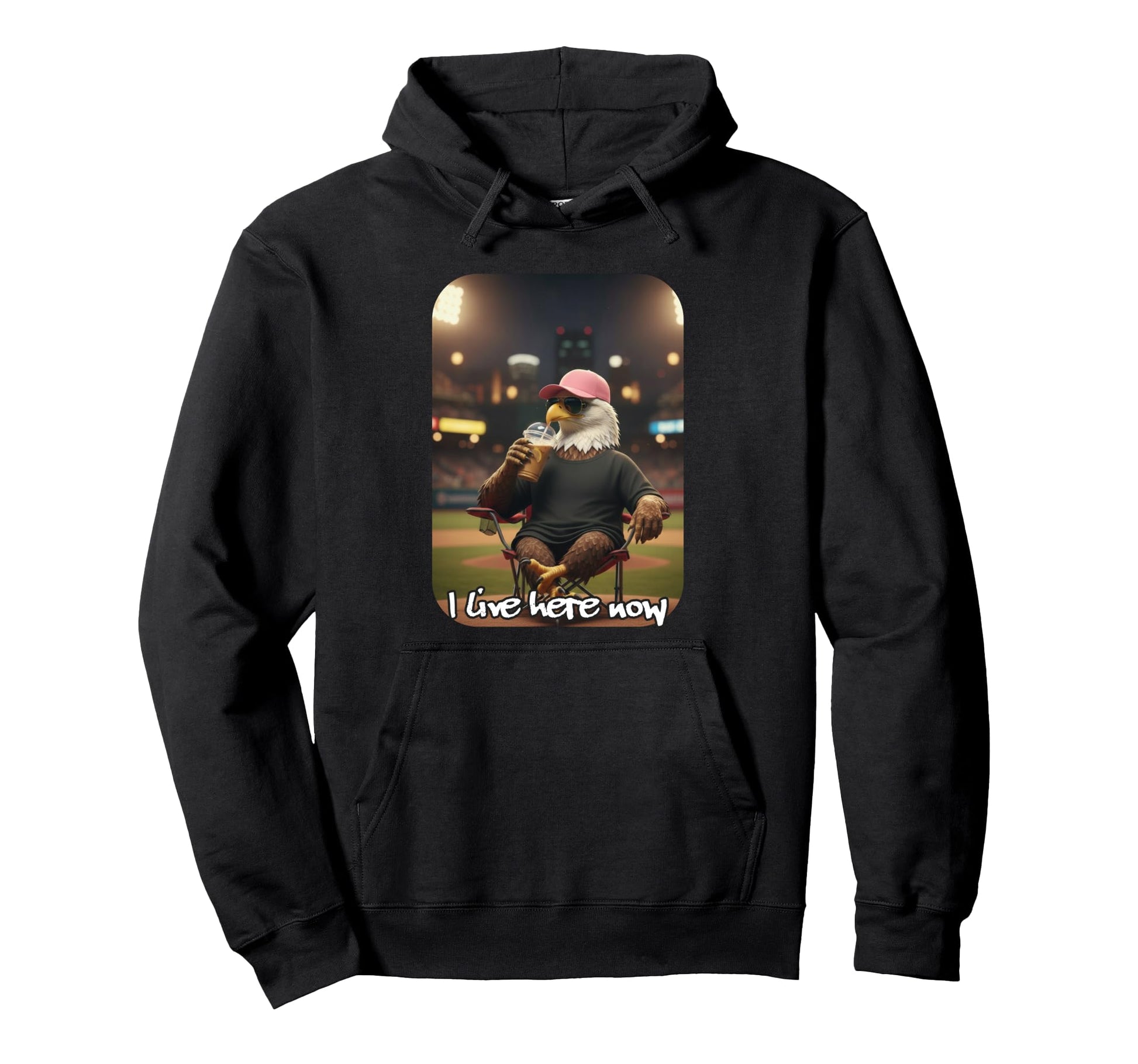 Funny Eagle Ballfield Baseball Field Hoodie - Casual Everyday Wear Unisex - T-Shirt, Sweatshirt, Hoodie