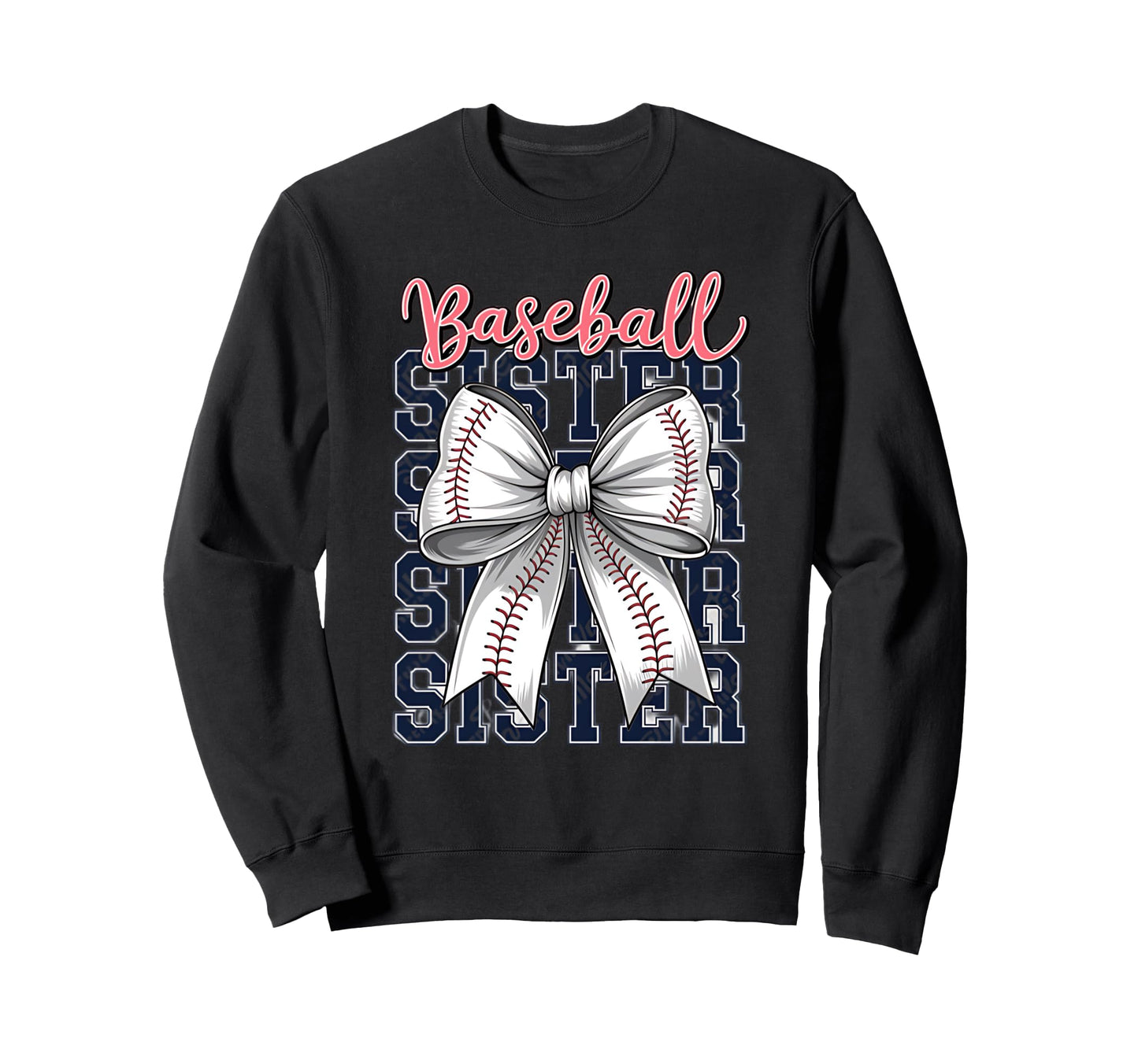 Baseball Sister Coquette Bow Sweatshirt - Graphic Print Unisex - T-Shirt, Sweatshirt, Hoodie