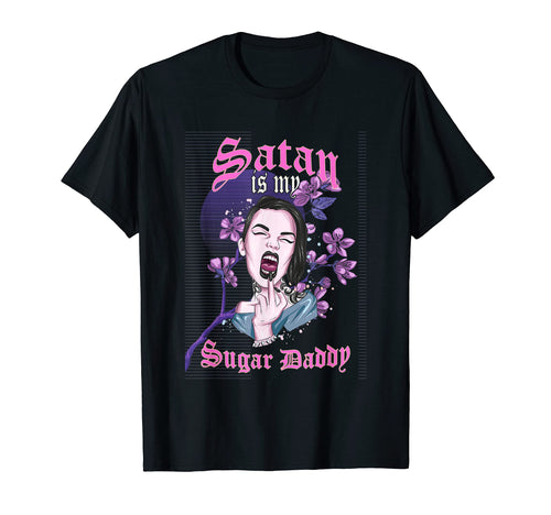 Satan Is My Sugar Daddy Goth Vaporwave T-Shirt - Trendy Graphic Men Women - T-Shirt, Sweatshirt, Hoodie
