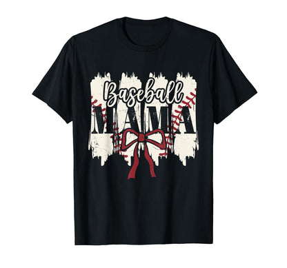 Baseball Mama Heart Bow Stadium T-Shirt - Streetwear Style Men Women - T-Shirt, Sweatshirt, Hoodie