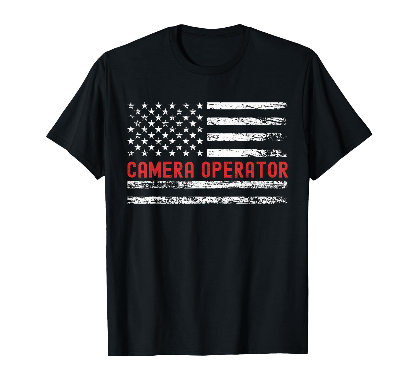 Camera Operator Usa Flag Profession Job T-Shirt - Unique Graphic Unisex - T-Shirt, Sweatshirt, Hoodie