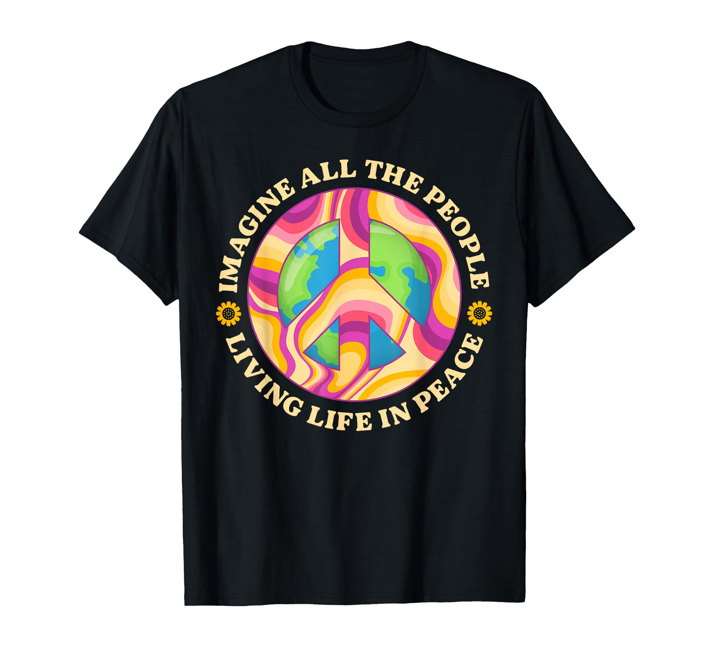 Hippie Imagine Living Life Peace T-Shirt - Casual Everyday Wear Men Women - T-Shirt, Sweatshirt, Hoodie