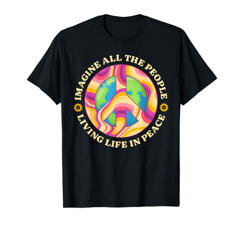 Hippie Imagine Living Life Peace T-Shirt - Casual Everyday Wear Men Women - T-Shirt, Sweatshirt, Hoodie