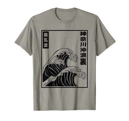Kanagawa Wave Japanese Art Vaporwave T-Shirt - Novelty Apparel Unisex - T-Shirt, Sweatshirt, Hoodie