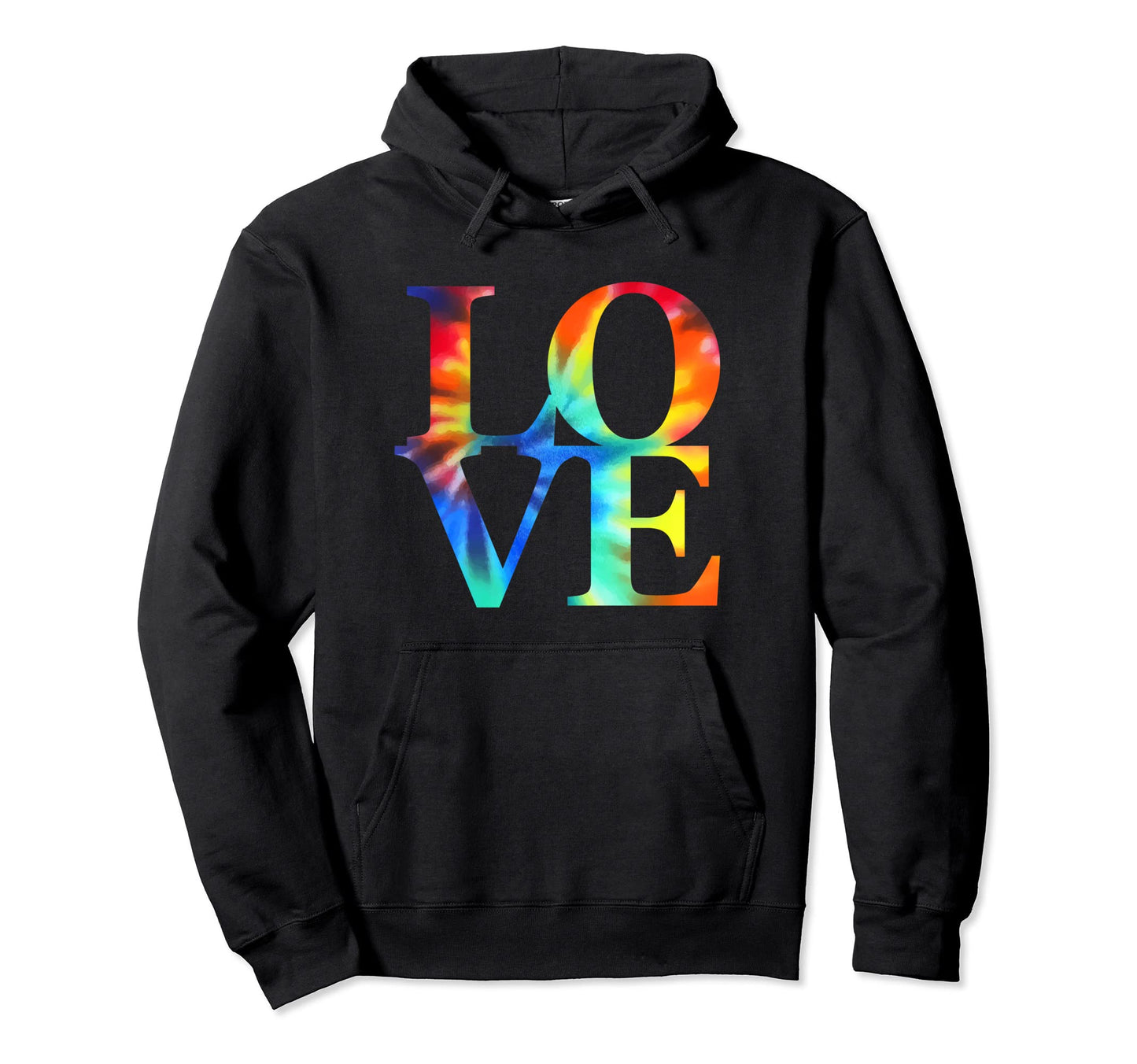 Boho Tie Dye Love 60S 70S Groovy Hoodie - Casual Everyday Wear for Adults - T-Shirt, Sweatshirt, Hoodie