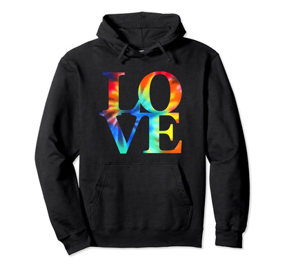 Boho Tie Dye Love 60S 70S Groovy Hoodie - Casual Everyday Wear for Adults - T-Shirt, Sweatshirt, Hoodie