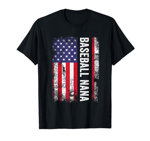 Baseball Nana American Flag Usa T-Shirt - Minimalist Print Men Women - T-Shirt, Sweatshirt, Hoodie