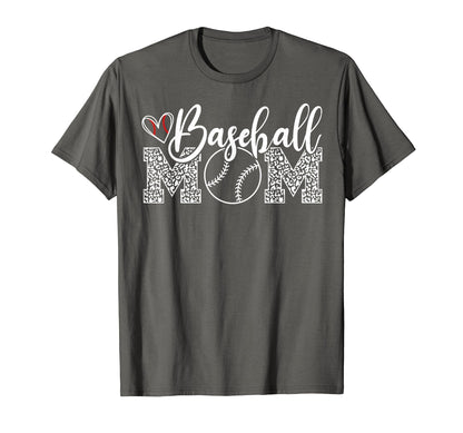Baseball Mom Leopard Game Day Funny T-Shirt - Graphic Print Men Women - T-Shirt, Sweatshirt, Hoodie