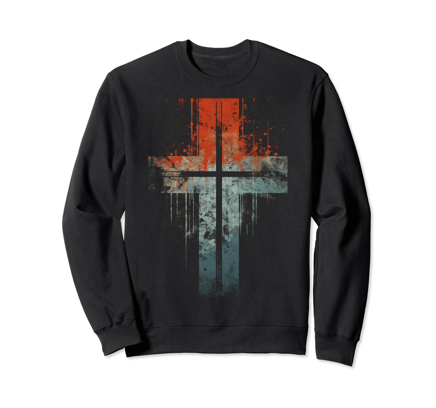 Cross Distressed 90S Goth Sweatshirt - Casual Everyday Wear for Adults - T-Shirt, Sweatshirt, Hoodie