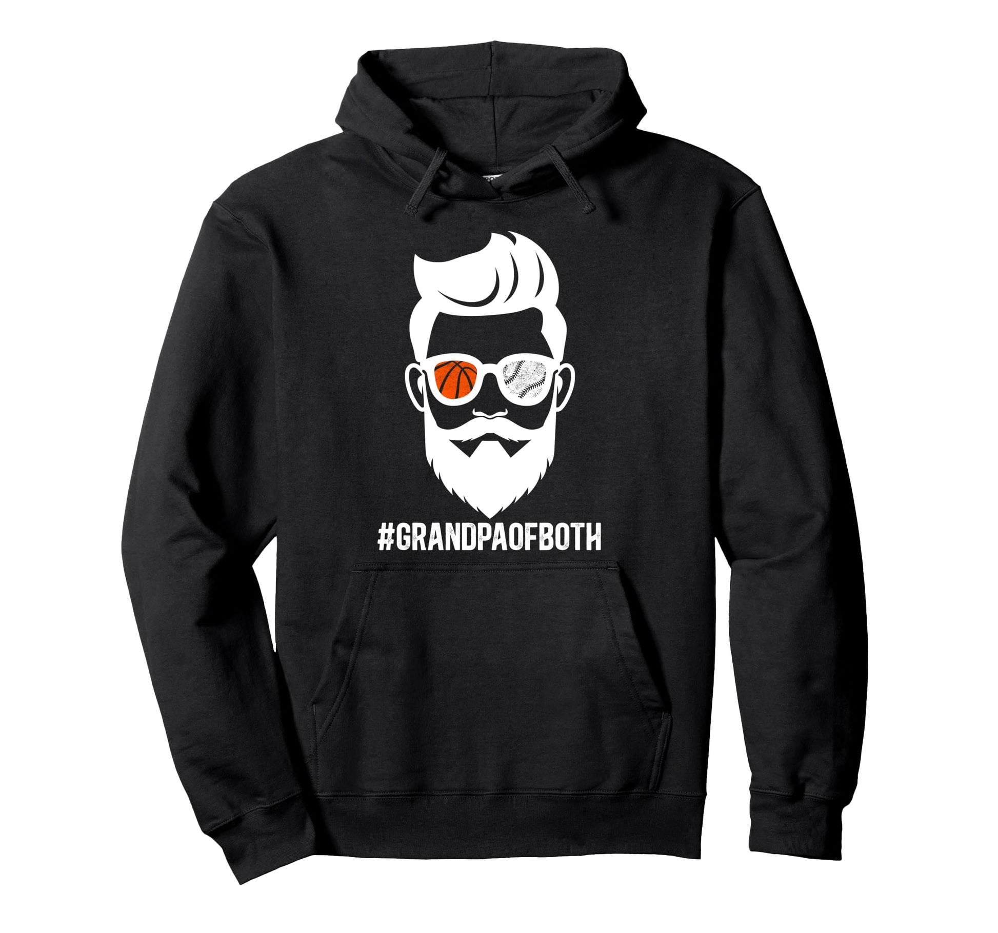 Grandpa Both Baseball Basketball Grandpa Hoodie - Custom Art Print Unisex - T-Shirt, Sweatshirt, Hoodie