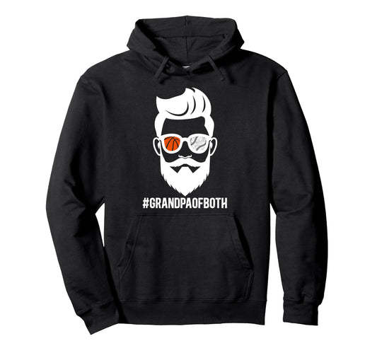 Grandpa Both Baseball Basketball Grandpa Hoodie - Custom Art Print Unisex - T-Shirt, Sweatshirt, Hoodie