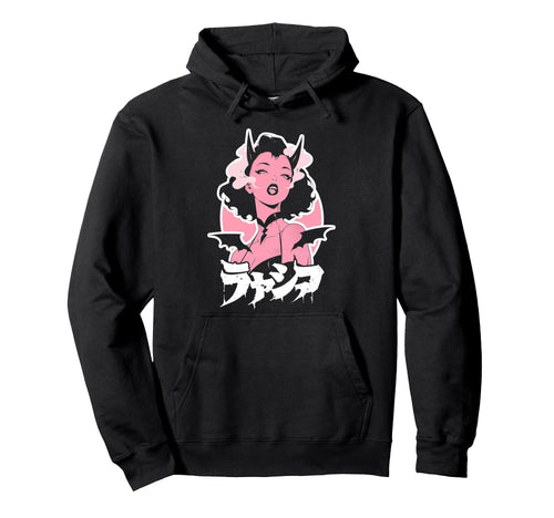 Goth Grunge Demon Anime Waifu Horror Alt Hoodie - Graphic Print for Adults - T-Shirt, Sweatshirt, Hoodie
