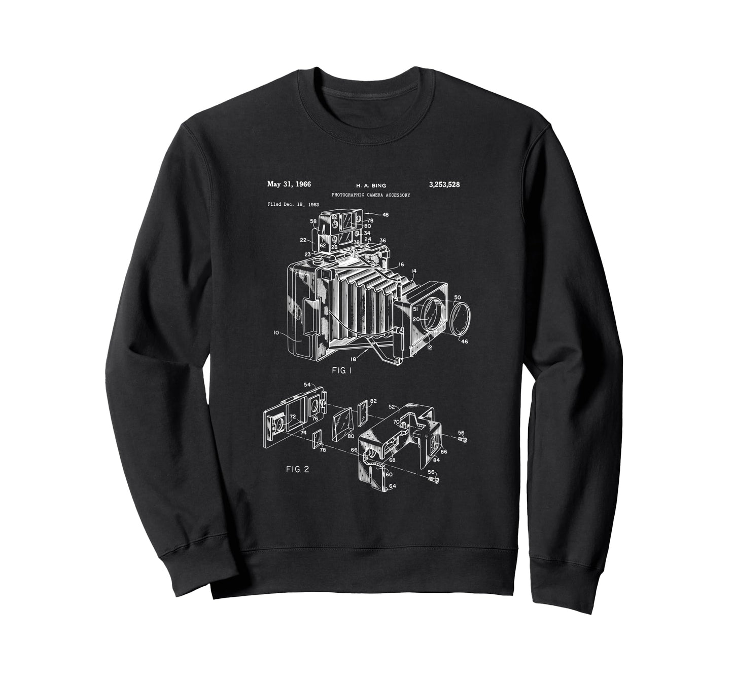 Camera Diagram Patent 1966 Sweatshirt - Minimalist Print Men Women - T-Shirt, Sweatshirt, Hoodie