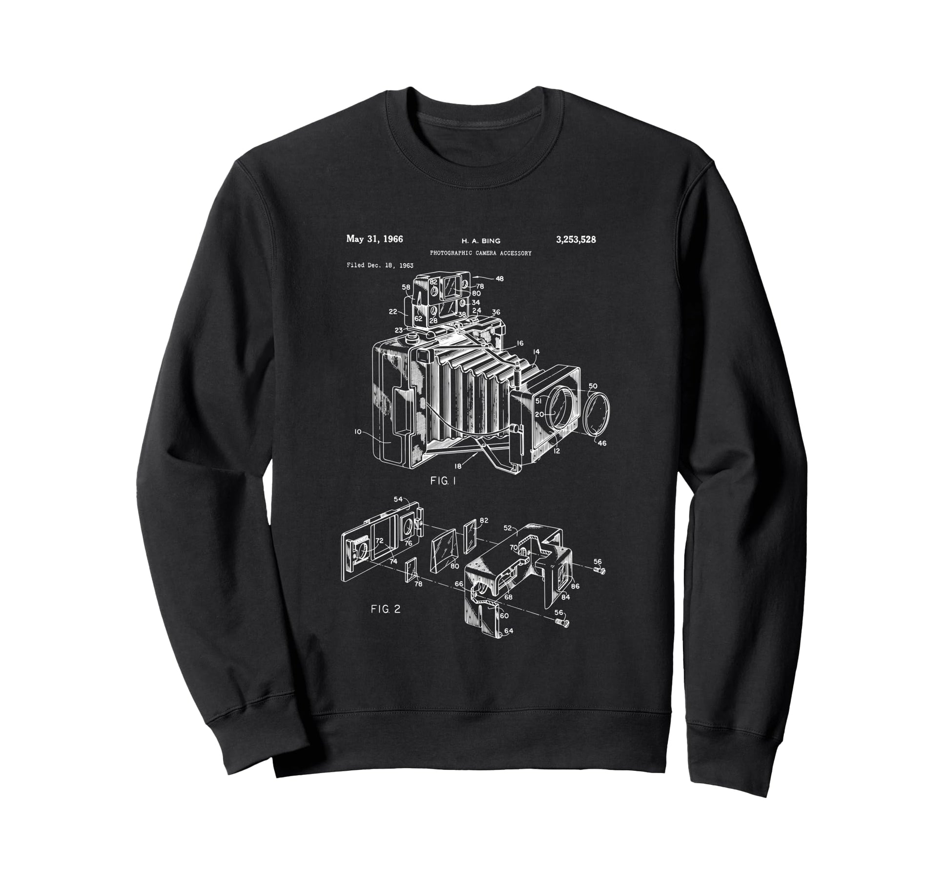 Camera Diagram Patent 1966 Sweatshirt - Minimalist Print Men Women - T-Shirt, Sweatshirt, Hoodie