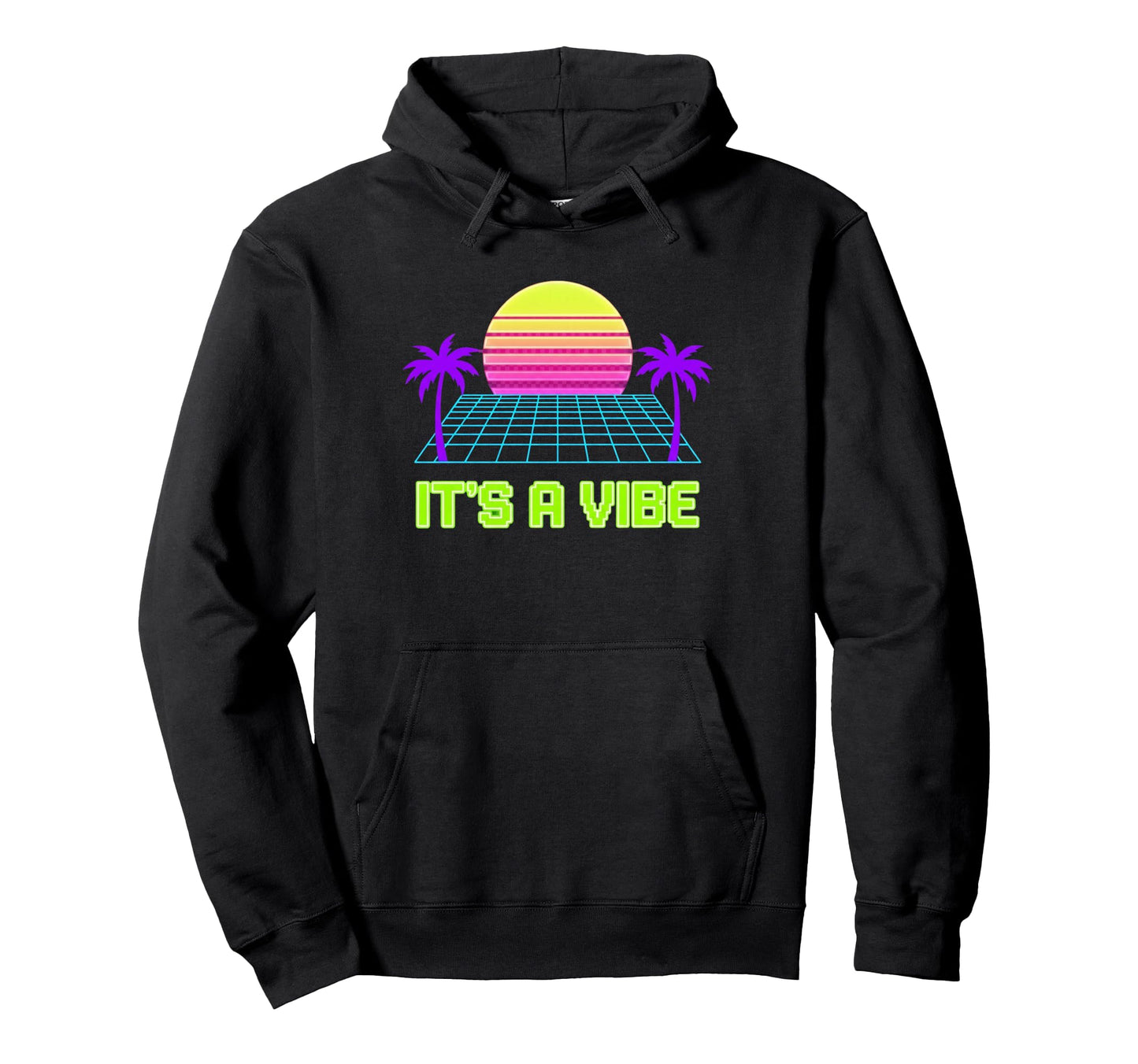 Its Vibe Vaporwave 80S Aesthetic Sunset Hoodie - Unique Graphic Unisex - T-Shirt, Sweatshirt, Hoodie