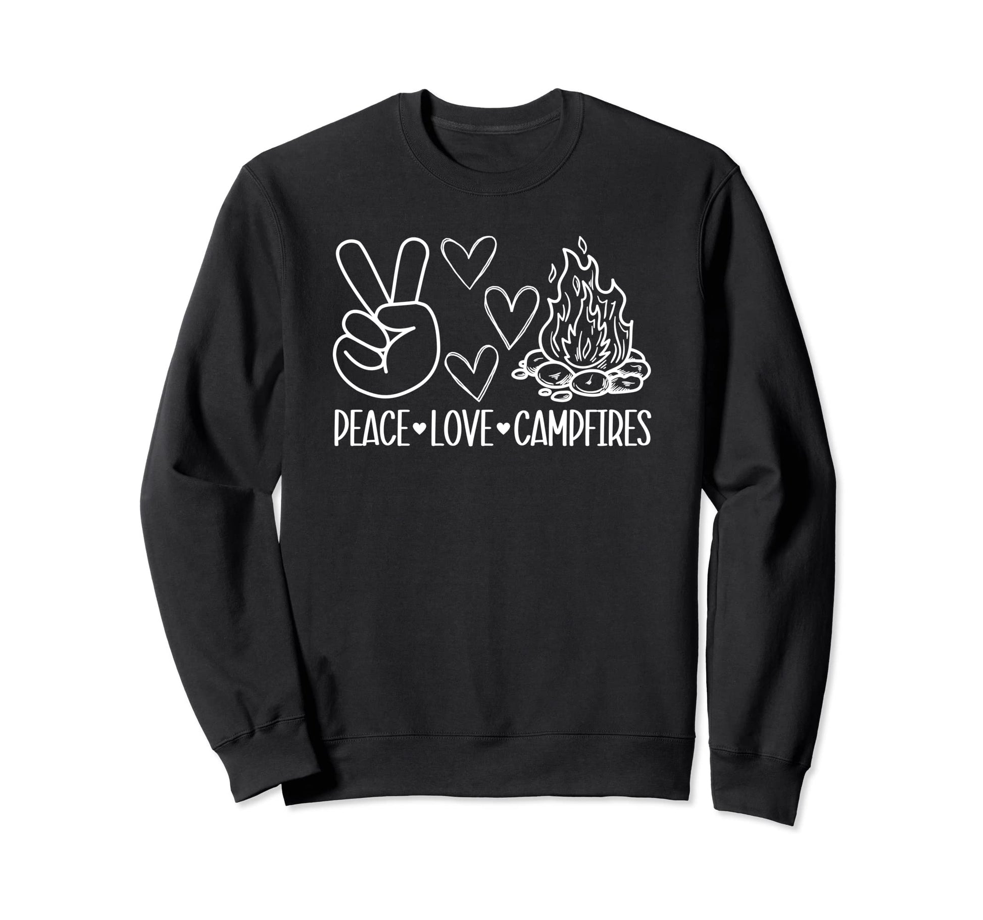 Peace Love Campfires Sweatshirt - Fun Novelty Design for Adults - T-Shirt, Sweatshirt, Hoodie
