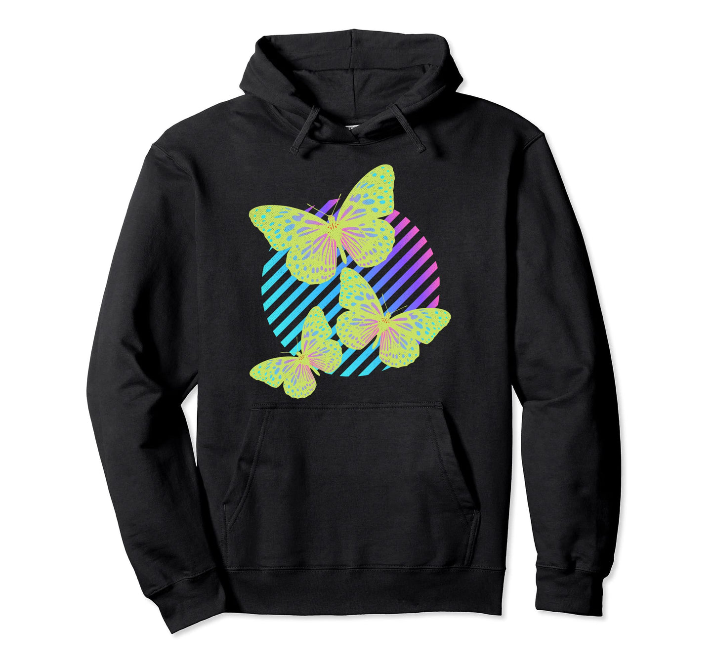 Psychedelic Butterfly Vaporwave Nostalgia Hoodie - Streetwear Style Unisex - T-Shirt, Sweatshirt, Hoodie