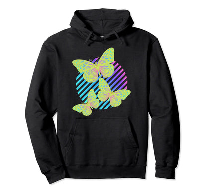 Psychedelic Butterfly Vaporwave Nostalgia Hoodie - Streetwear Style Unisex - T-Shirt, Sweatshirt, Hoodie
