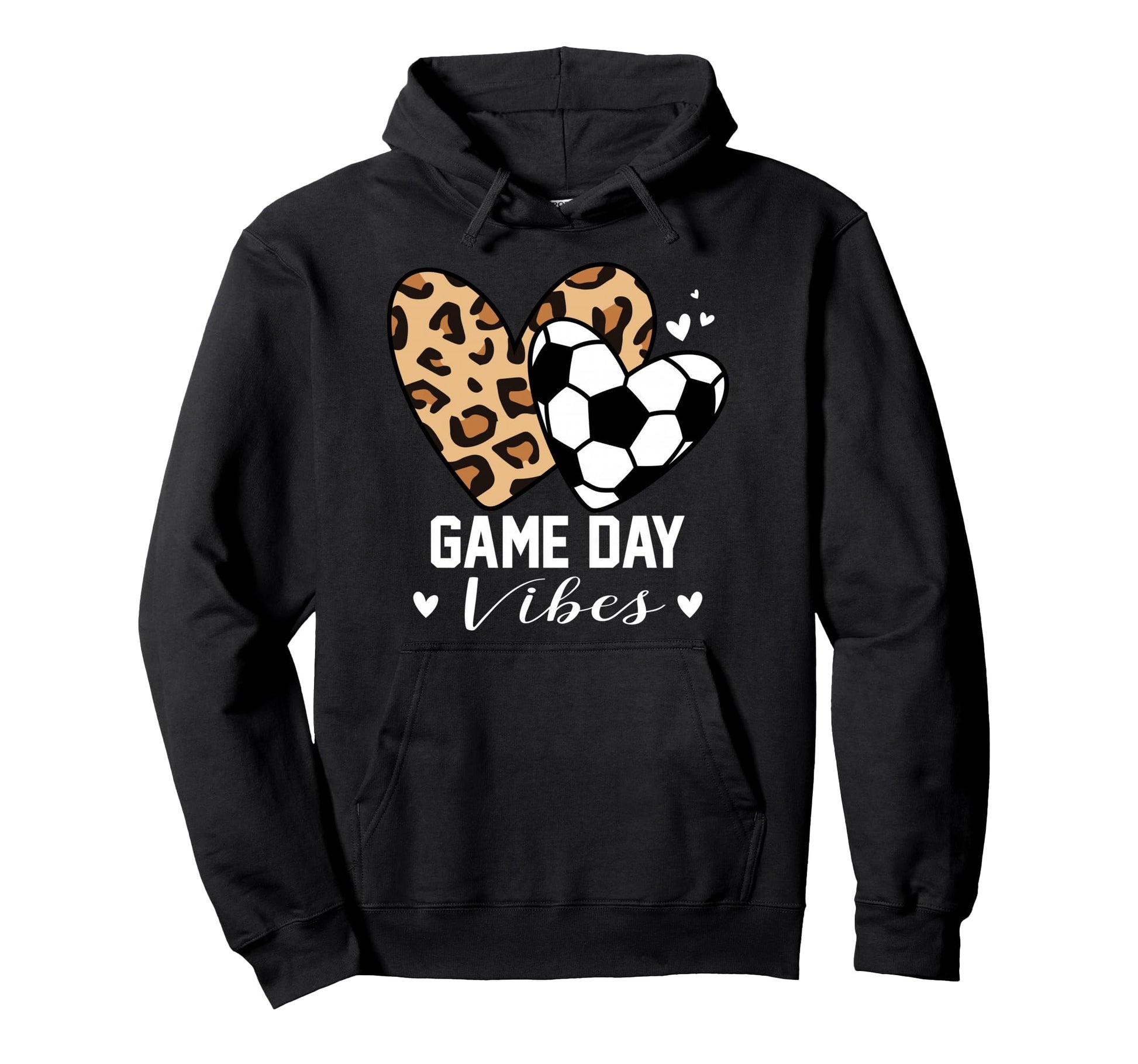 Game Day Vibes Funny Soccer Mom Leopard Hoodie - Aesthetic Graphic Unisex - T-Shirt, Sweatshirt, Hoodie