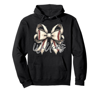Wildcats Baseball Coquette Bow Game Day Hoodie - Trendy Graphic Men Women - T-Shirt, Sweatshirt, Hoodie