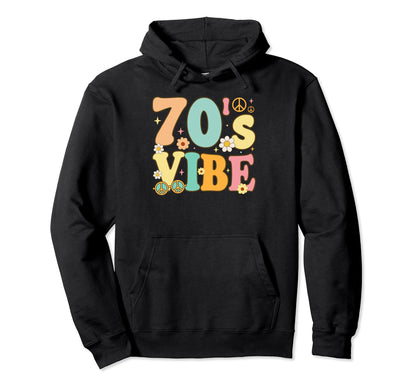 Groovy 70S Vibe Rainbow Love Peace Hoodie - Custom Art Print for Adults - T-Shirt, Sweatshirt, Hoodie