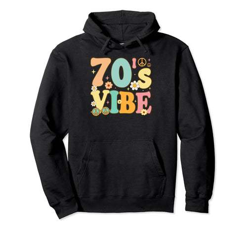 Groovy 70S Vibe Rainbow Love Peace Hoodie - Custom Art Print for Adults - T-Shirt, Sweatshirt, Hoodie
