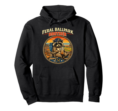 Raccoon And Scooter Feral Ballpark Hoodie - Graphic Print for Adults - T-Shirt, Sweatshirt, Hoodie