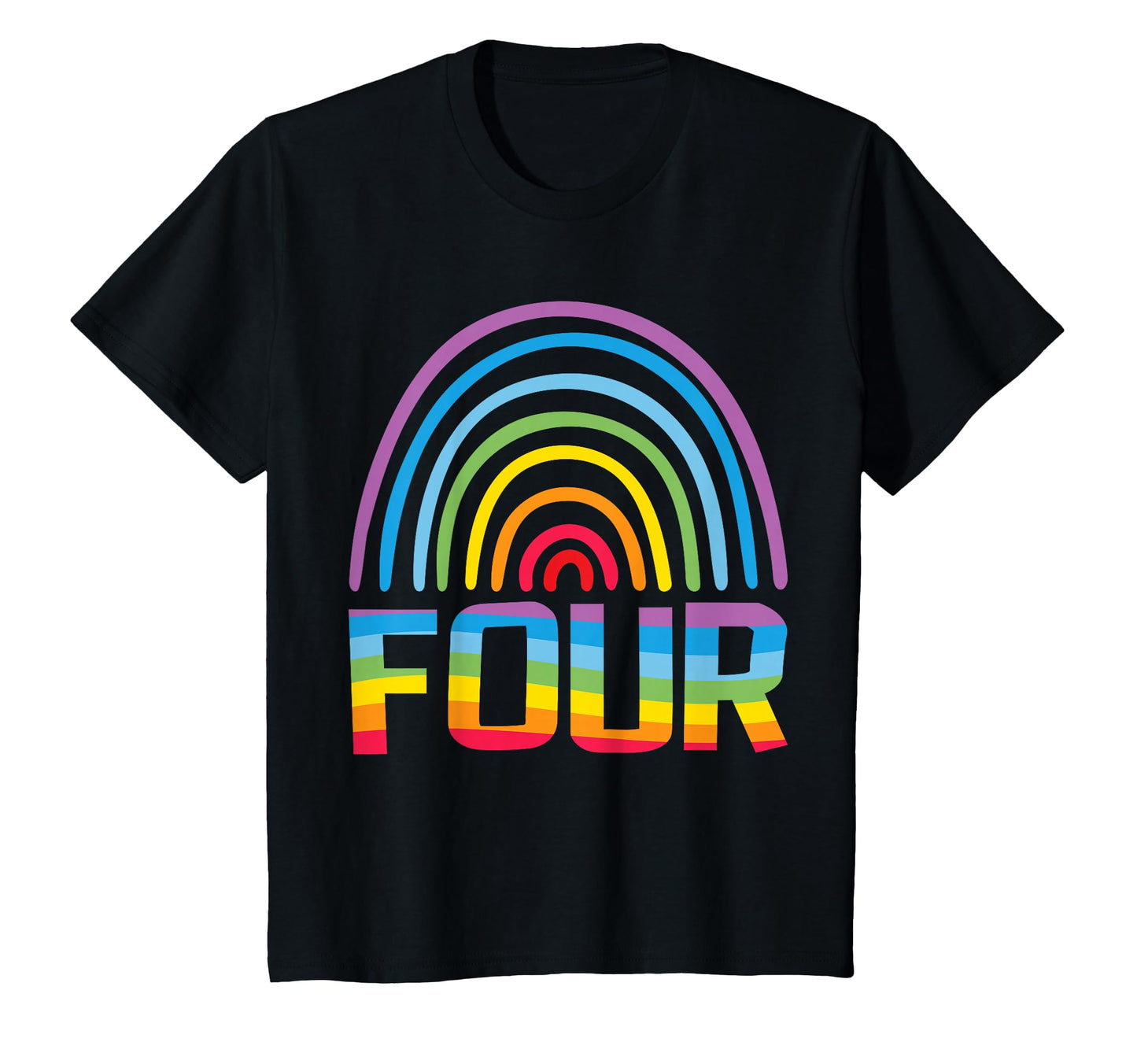 4Th Birthday Gift Rainbow Fan 4 Years T-Shirt - Trendy Graphic Men Women - T-Shirt, Sweatshirt, Hoodie