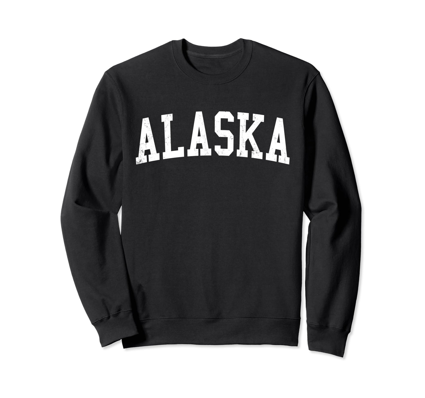 Alaska Distressed White Varsity Sweatshirt - Custom Art Print Men Women - T-Shirt, Sweatshirt, Hoodie