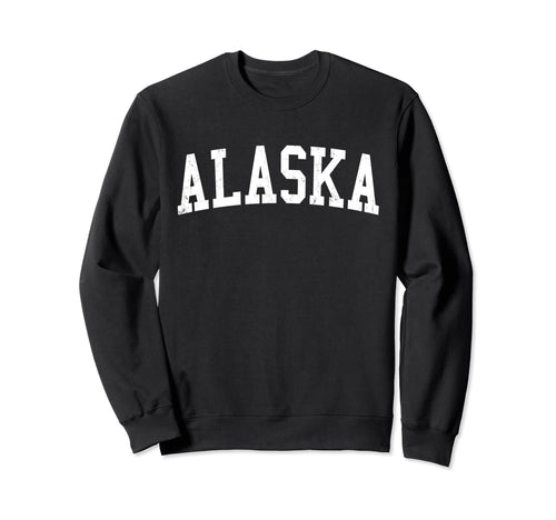 Alaska Distressed White Varsity Sweatshirt - Custom Art Print Men Women - T-Shirt, Sweatshirt, Hoodie