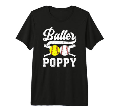 Mens Baller Poppy Proud Softball T-Shirt - Streetwear Style for Adults - T-Shirt, Sweatshirt, Hoodie