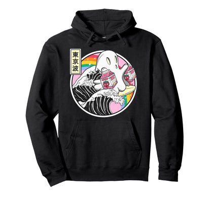 Ghost Strawberry Milk Great Wave Hoodie - Custom Art Print for Adults - T-Shirt, Sweatshirt, Hoodie