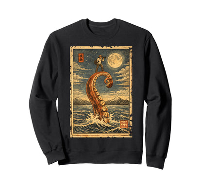 Photographer Japanese Octopus Sweatshirt - Casual Everyday Wear for Adults - T-Shirt, Sweatshirt, Hoodie