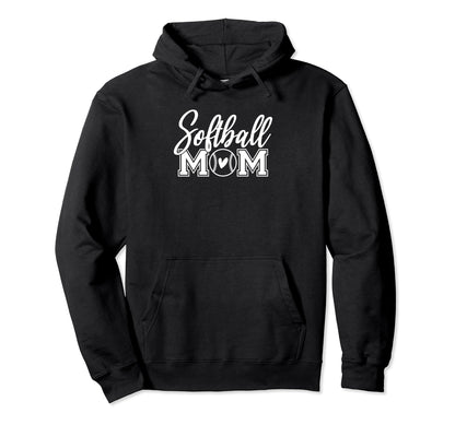 Softball Game Mom Day Heart Softball Mom Hoodie - Trendy Graphic Men Women - T-Shirt, Sweatshirt, Hoodie