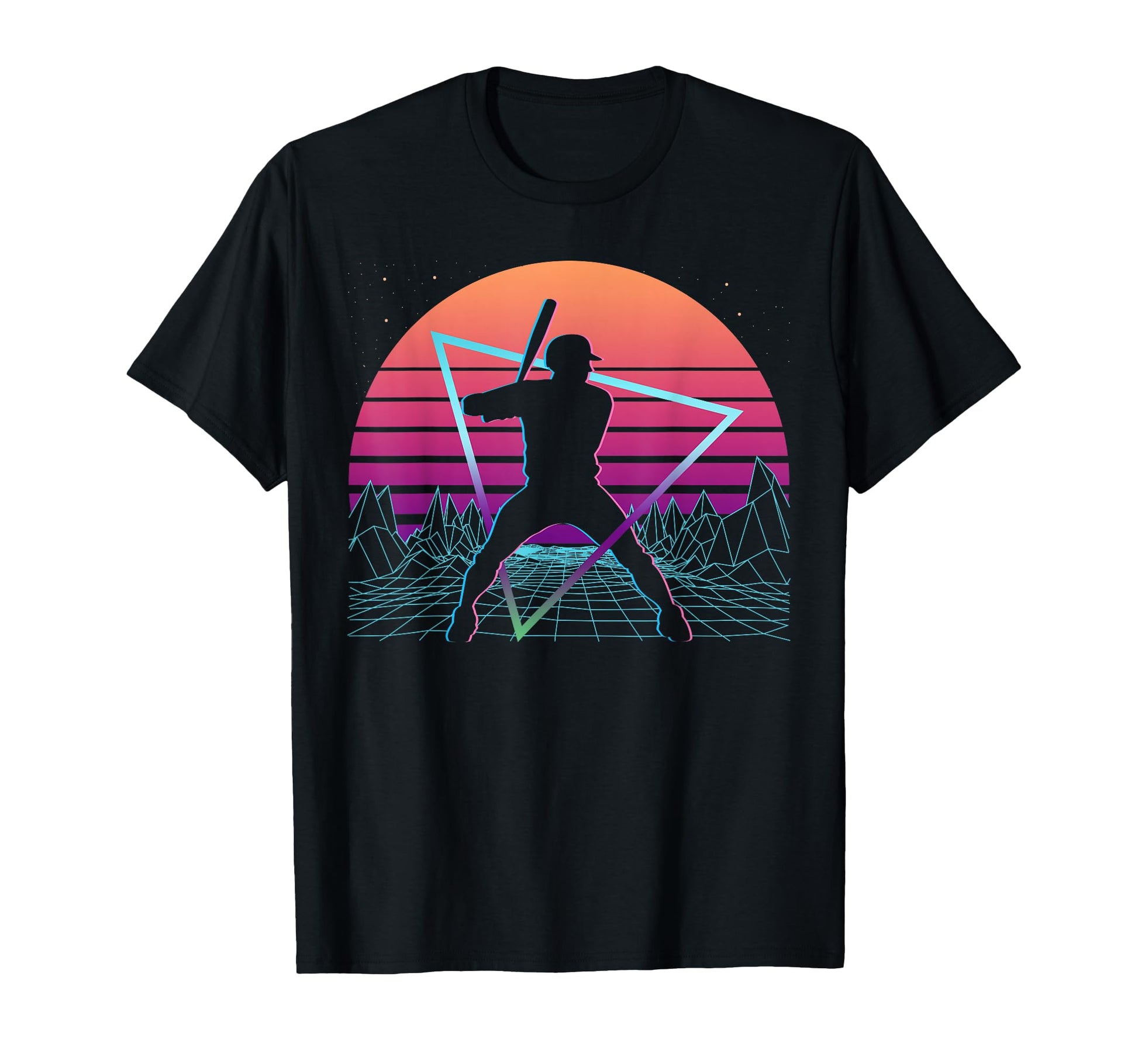 Baseball Player Vaporwave Aesthetic T-Shirt - Graphic Print for Adults - T-Shirt, Sweatshirt, Hoodie