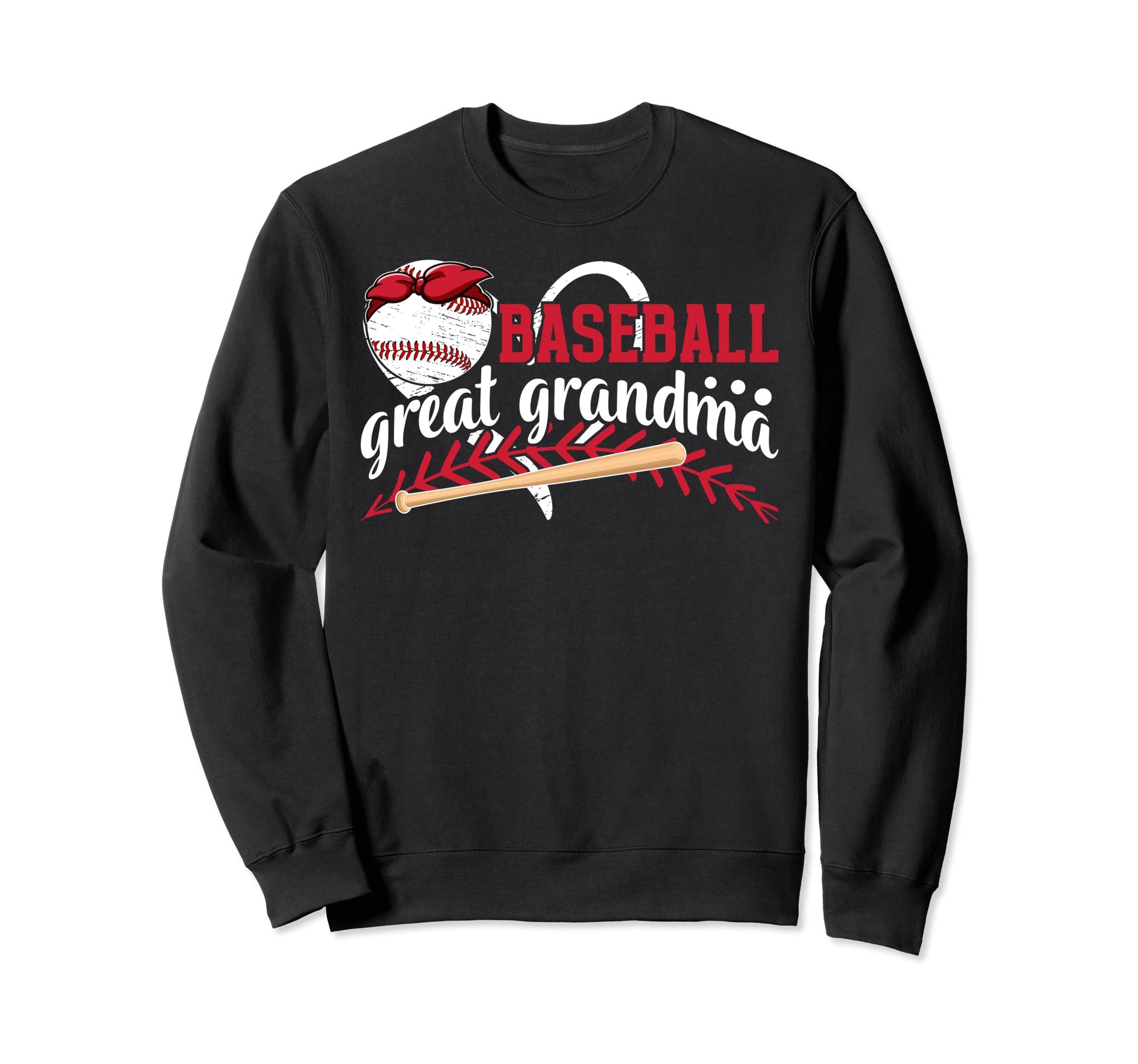 Baseball Great Grandma Heart Sweatshirt - Novelty Apparel for Adults - T-Shirt, Sweatshirt, Hoodie